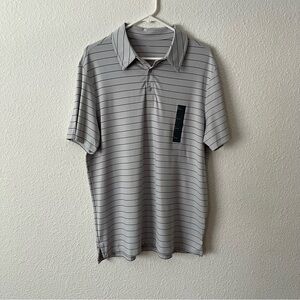All in Motion Gray Polo Shirt with Stripes Size L